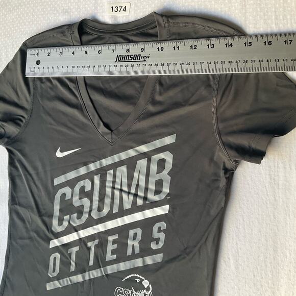 Nike Women’s Short Sleeve V-neck T-shirt size S, Olive Green, Scumb Otters - Picture 2 of 11
